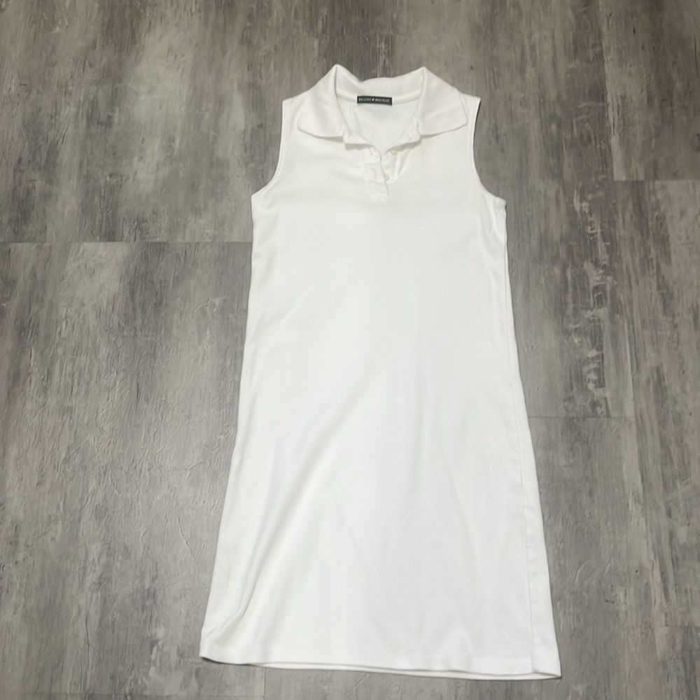 Brandy Melville White Collared Dress One Size - Picture 5 of 10